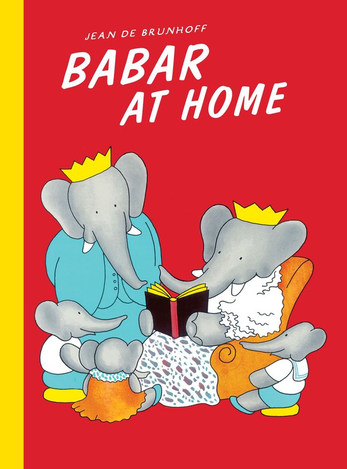 Couverture du livre « BABAR AT HOME », librairie Les Contes Infusés à Corte