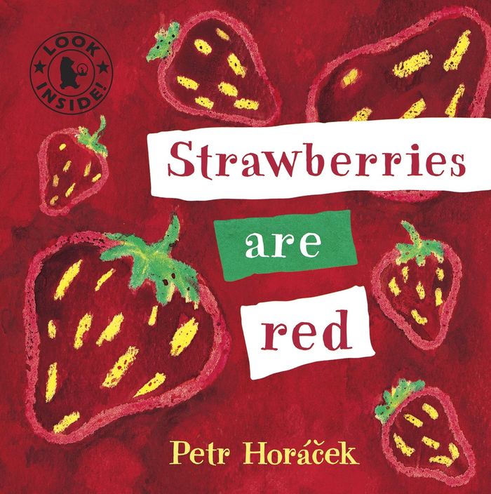 Couverture du livre « STRAWBERRIES ARE RED » de Horacek, librairie Les Contes Infusés à Corte