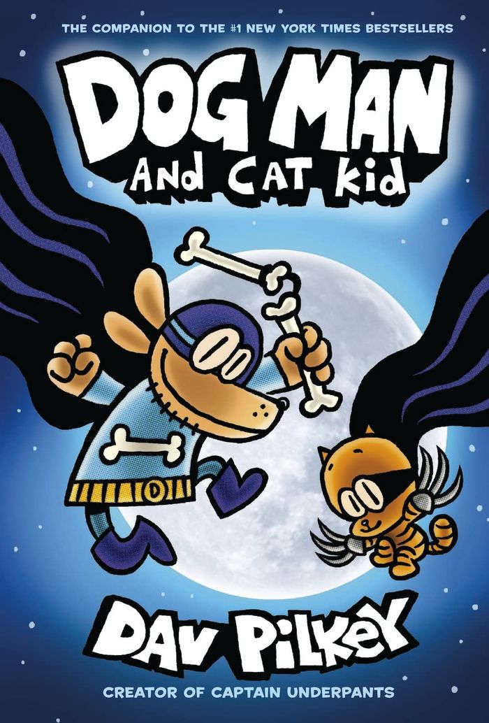 Couverture du livre « DOG MAN 4: DOG MAN AND CAT KID » de Pilkey, librairie Les Contes Infusés à Corte