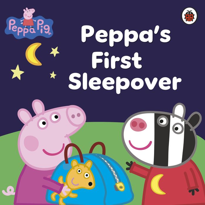 Couverture du livre « PEPPA PIG: PEPPA'S FIRST SLEEPOVER », librairie Les Contes Infusés à Corte