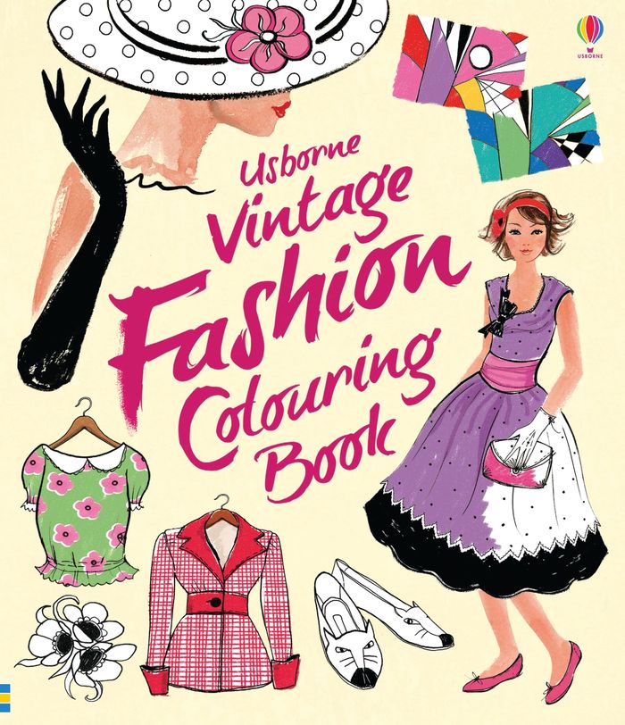 Couverture du livre « VINTAGE FASHION COLOURING BOOK » de Brocklehurst/miller, librairie Les Contes Infusés à Corte