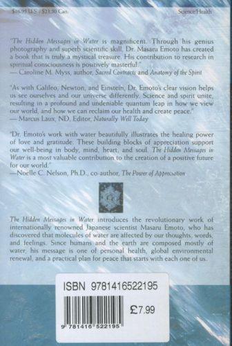 Quatrième de couverture de « THE HIDDEN MESSAGES IN WATER »