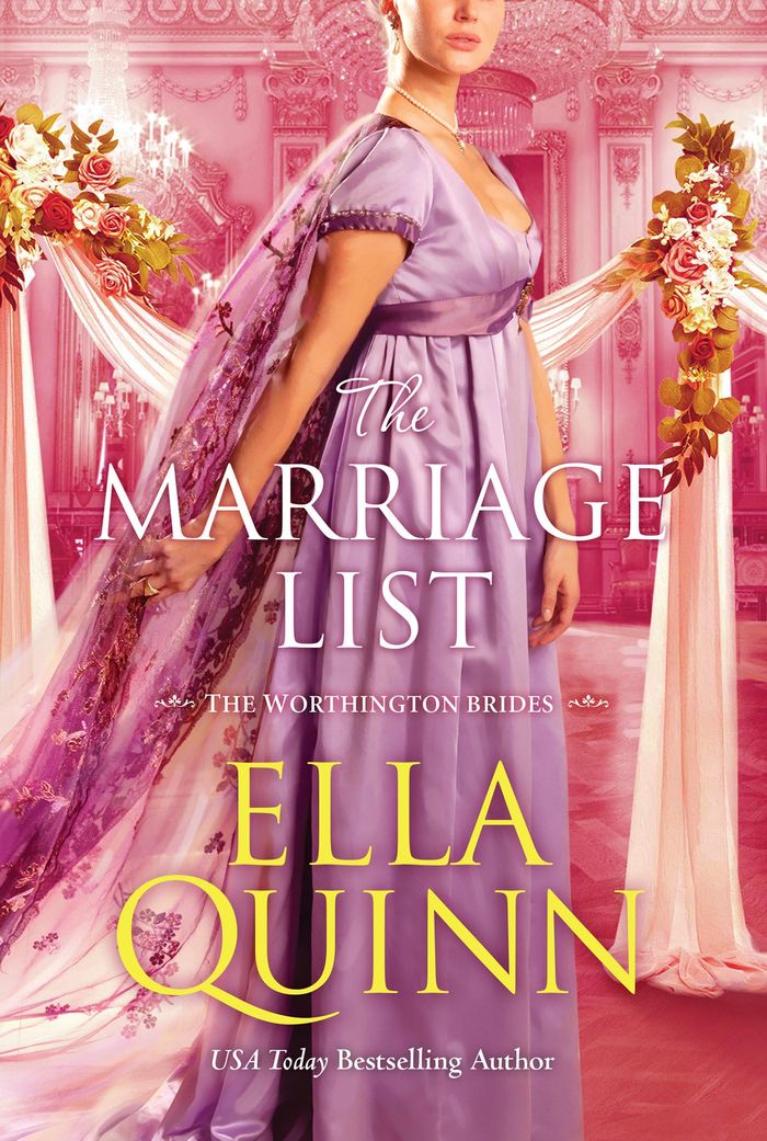 Couverture du livre « THE MARRIAGE LIST - AN OPPOSITES ATTRACT REGENCY ROMANCE » de Ella Quinn, librairie Les Contes Infusés à Corte