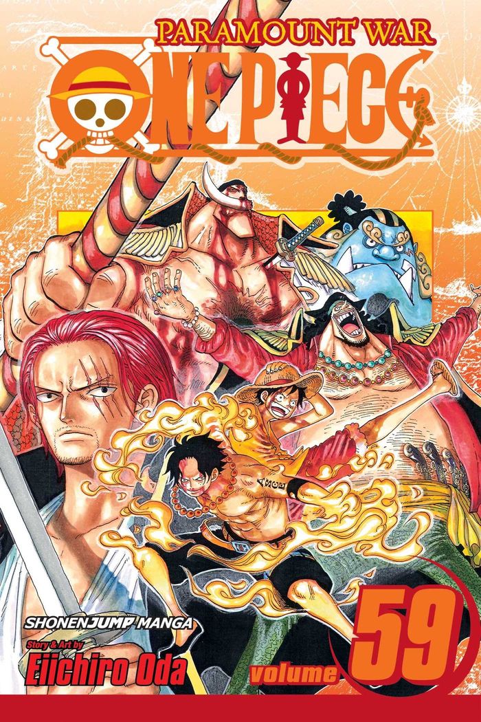 Couverture du livre « ONE PIECE, VOL. 59 - VOLUME 59 - THE DEATH OF PORTGAZ D. ACE » de Eiichiro Oda, librairie Les Contes Infusés à Corte