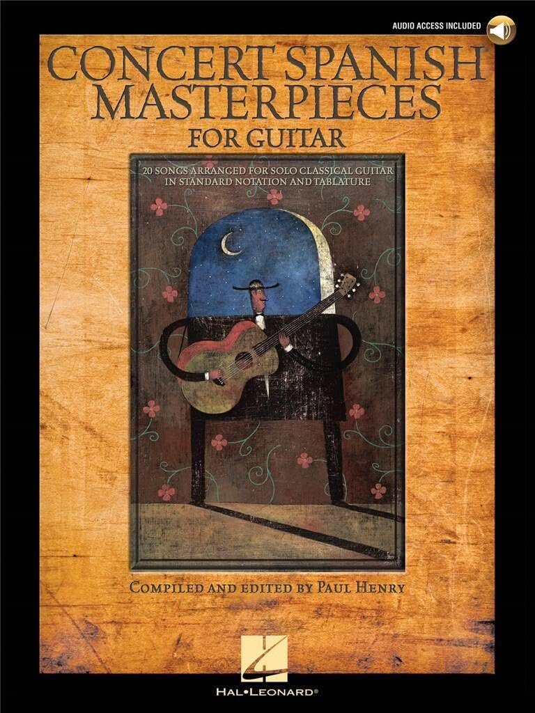 Couverture du livre « CONCERT SPANISH MASTERPIECES FOR GUITAR GUITARE +CD » de Henry Paul, librairie Les Contes Infusés à Corte