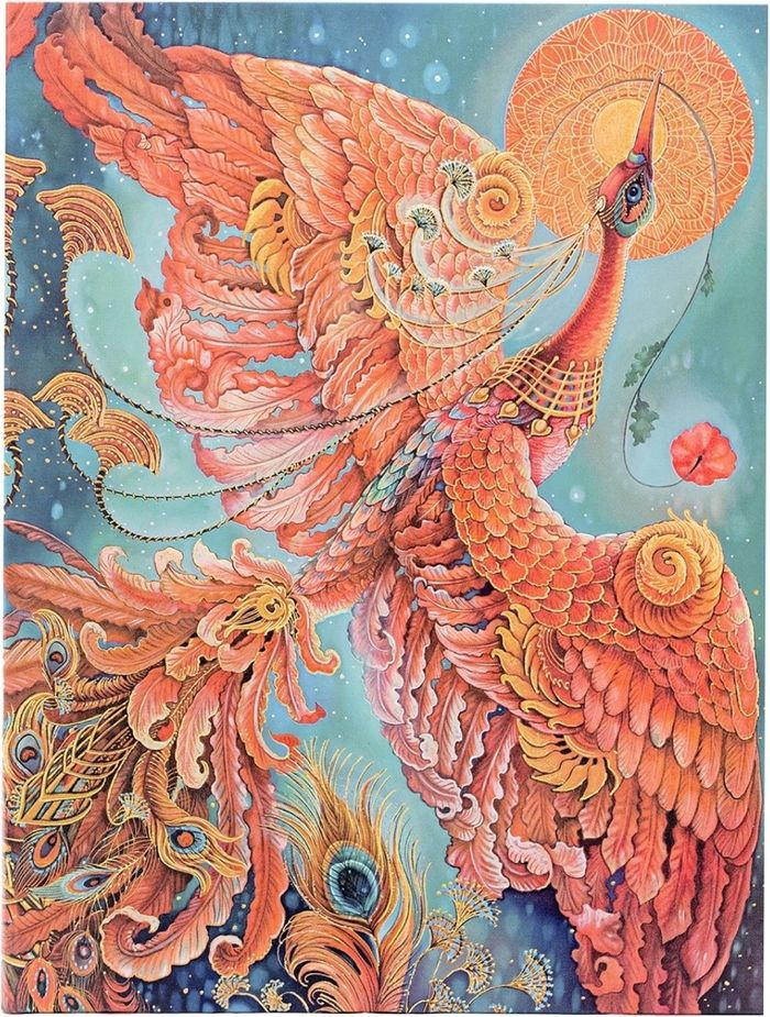 Couverture du livre « CARNET RIGIDE PAPERBLANKS OISEAU DE FEU ULTRA NON LIGNE 144P. » de Xxx, librairie Les Contes Infusés à Corte