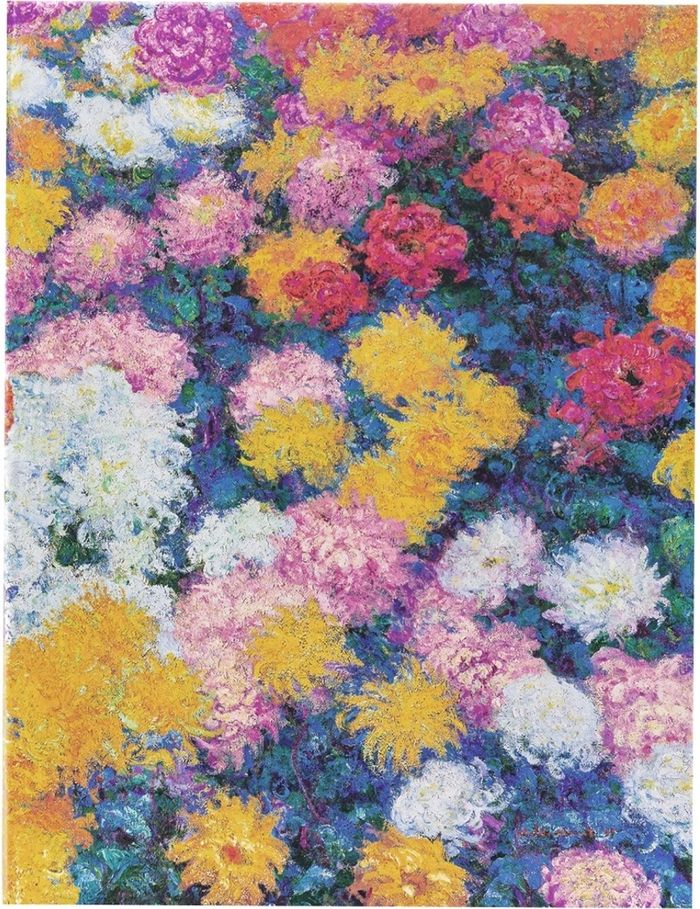 Couverture du livre « CARNET RIGIDE PAPERBLANKS LES CHRYSANTHEMES DE MONET ULTRA NON LIGNE 144P. » de Xxx, librairie Les Contes Infusés à Corte