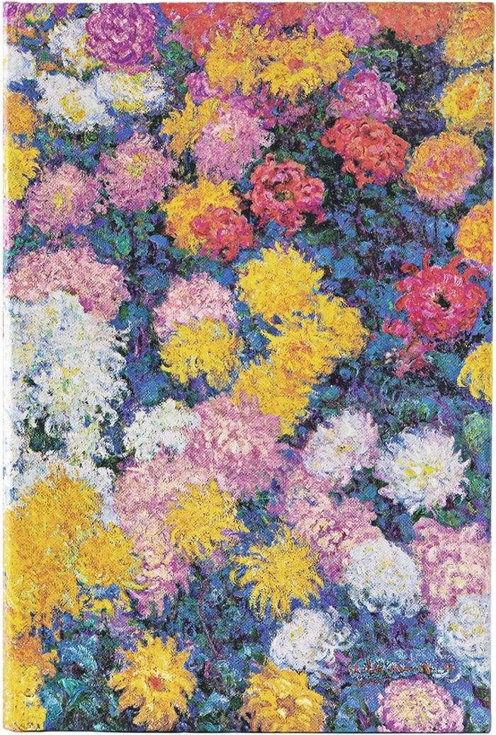 Couverture du livre « CARNET RIGIDE PAPERBLANKS LES CHRYSANTHEMES DE MONET MIDI LIGNE 144P. » de Xxx, librairie Les Contes Infusés à Corte
