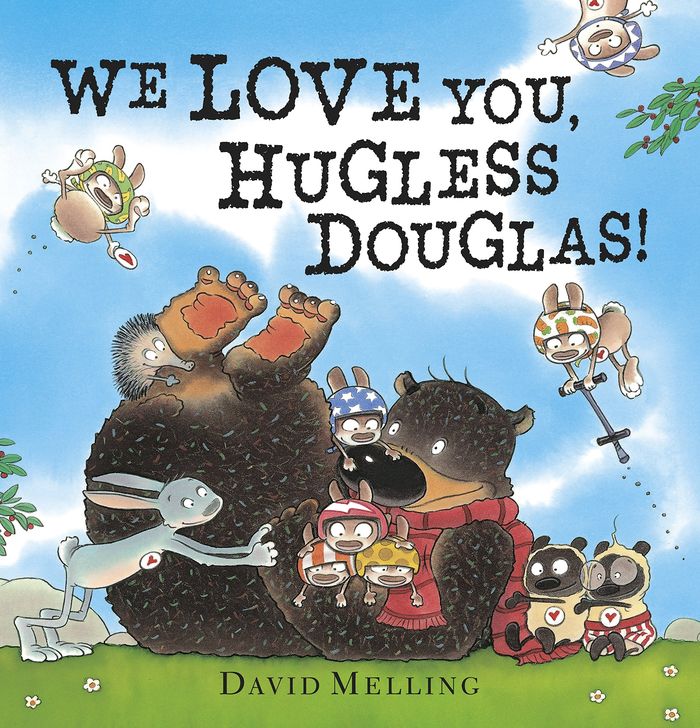 Couverture du livre « WE LOVE YOU HUGLESS DOUGLAS » de Melling, David, librairie Les Contes Infusés à Corte