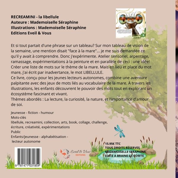 Quatrième de couverture de « LA LIBELLULE - RECREAMINI - ILLUSTRATIONS, COULEUR »