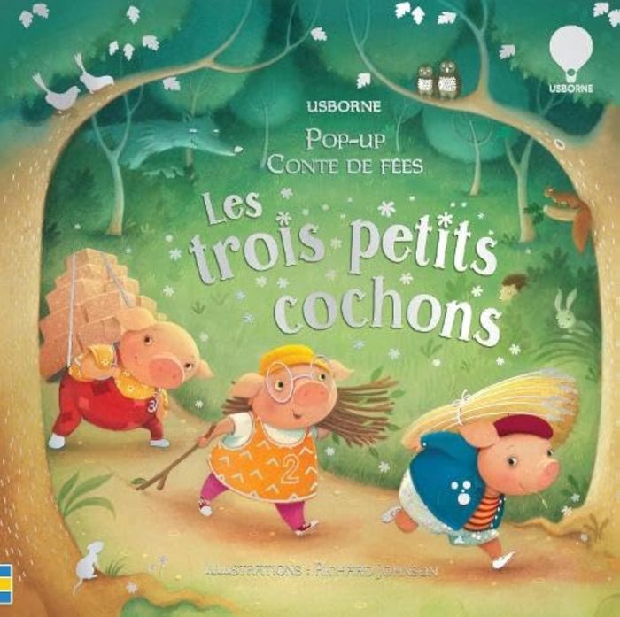Couverture du livre « LES TROIS PETITS COCHONS - POP-UP CONTE DE FEES », librairie Les Contes Infusés à Corte
