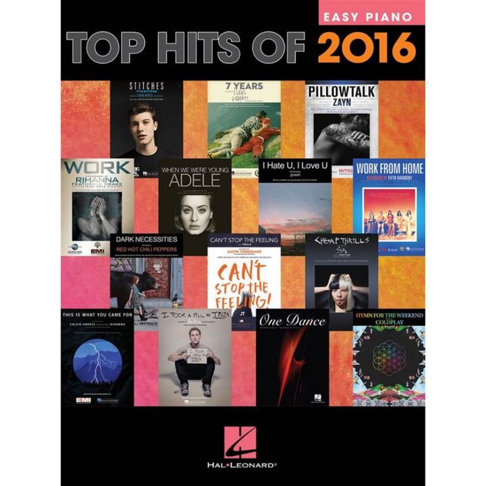 Couverture du livre « TOP HITS OF 2016 PIANO » de Auteurs Divers, librairie Les Contes Infusés à Corte
