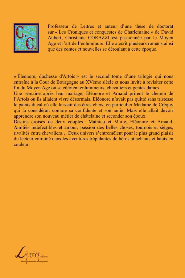 Quatrième de couverture de « MATHIEU L'ENLUMINEUR - T02 - ELEONORE, DUCHESSE D'ARTOIS »