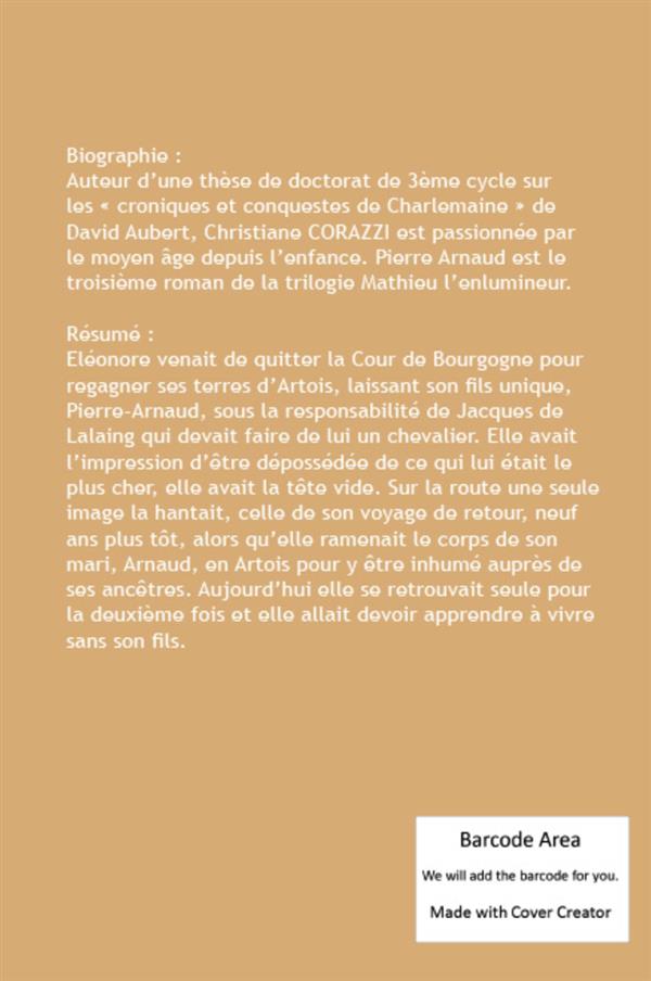 Quatrième de couverture de « MATHIEU L'ENLUMINEUR - T03 - PIERRE ARNAUD: L'APPRENTISSAGE D'UN CHEVALIER »