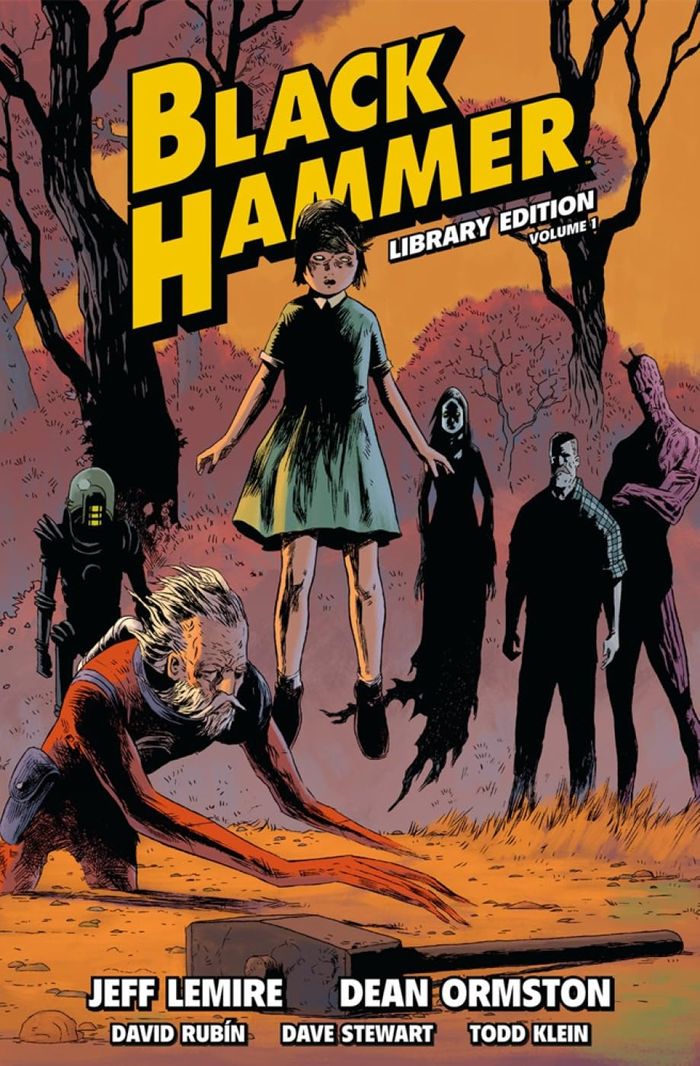 Couverture du livre « BLACK HAMMER LIBRARY EDITION VOLUME 1 » de Jeff Lemire, librairie Les Contes Infusés à Corte