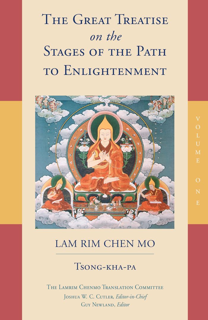 Couverture du livre « THE GREAT TREATISE ON THE STAGES OF THE PATH, THE LAMRIM CHENMO - THE GREAT TREATISE ON THE STAGES O », librairie Les Contes Infusés à Corte