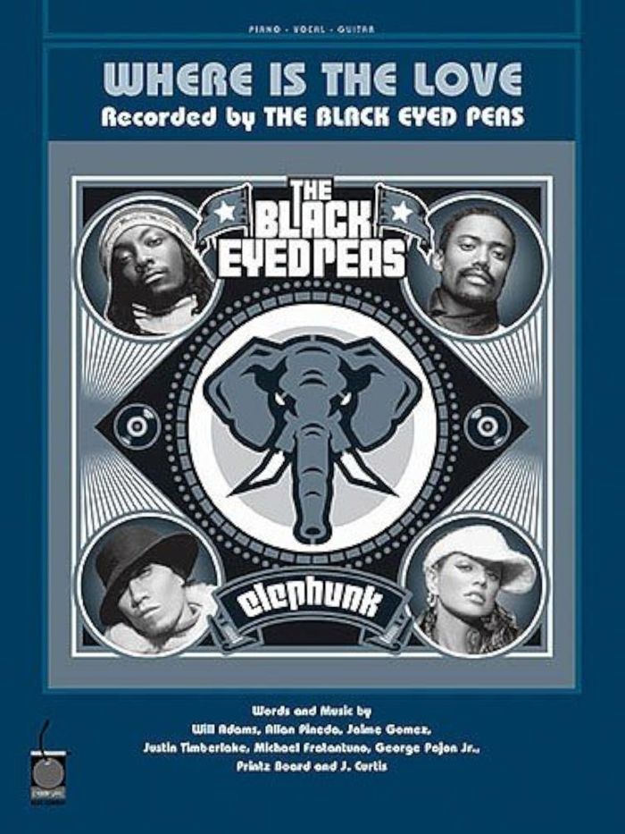 Couverture du livre « THE BLACK EYED PEAS: WHERE IS THE LOVE PIANO, VOIX, GUITARE », librairie Les Contes Infusés à Corte