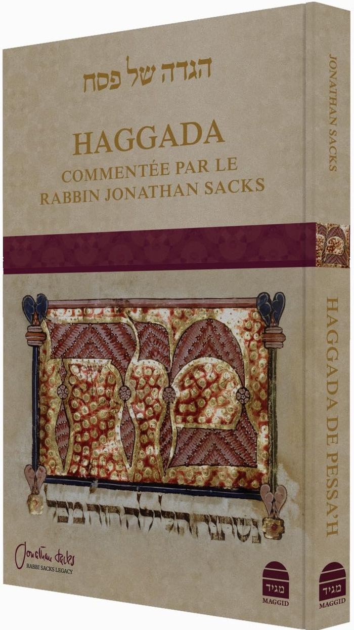 Couverture du livre « HAGGADA (AVEC COMMENTAIRES ET ESSAIS) COUVERTURE RIGIDE », librairie Les Contes Infusés à Corte