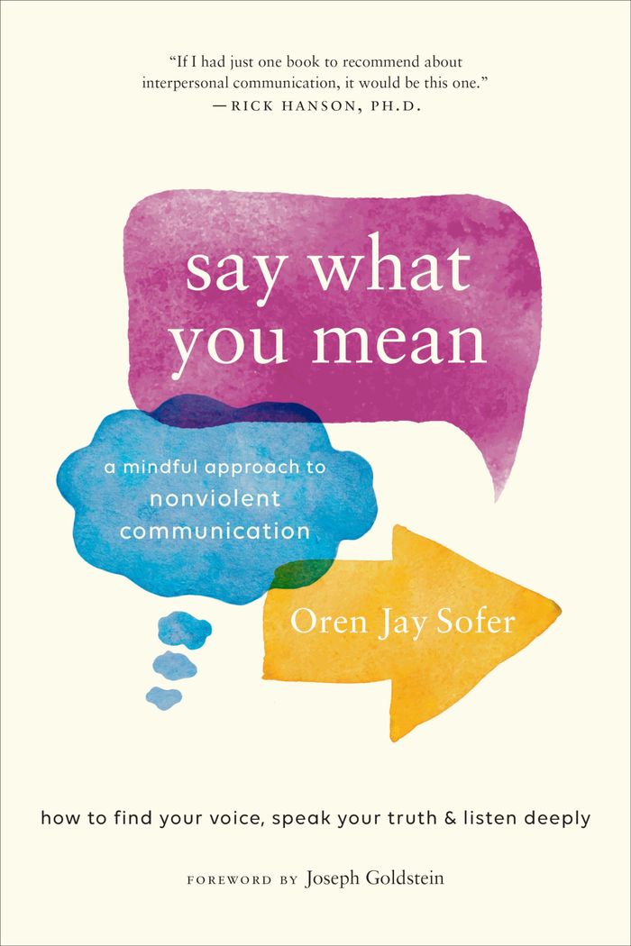 Couverture du livre « SAY WHAT YOU MEAN - A MINDFUL APPROACH TO NONVIOLENT COMMUNICATION » de Sofer Oren J., librairie Les Contes Infusés à Corte
