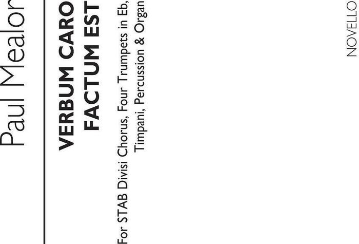 Couverture du livre « PAUL MEALOR: VERBUM CARO FACTUM EST (VOCAL SCORE) CHANT » de Mealor, (compos Paul, librairie Les Contes Infusés à Corte
