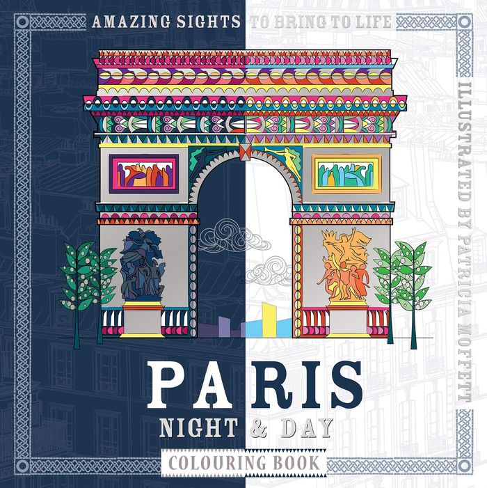 Couverture du livre « PARIS NIGHT AND DAY COLOURING BOOK » de Collectif Ouvrage, librairie Les Contes Infusés à Corte