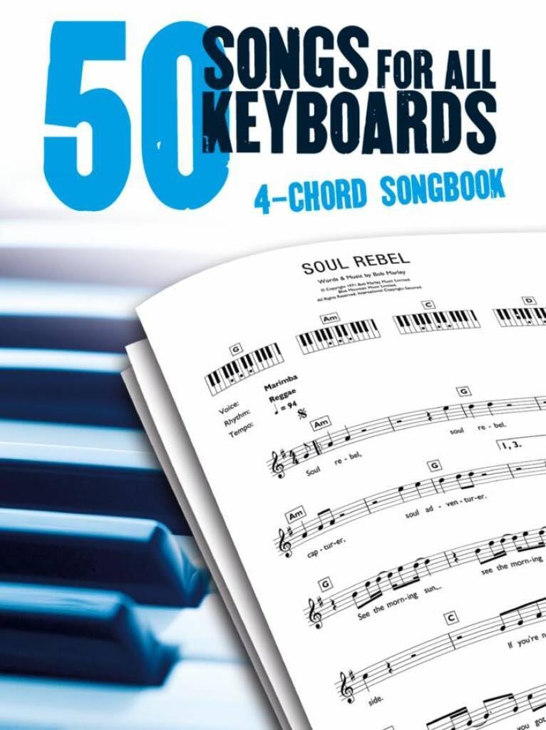 Couverture du livre « 50 SONGS FOR ALL KEYBOARDS: 4 CHORD SONGBOOK » de Auteurs Divers, librairie Les Contes Infusés à Corte