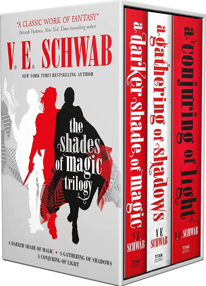 Couverture du livre « THE SHADES OF MAGIC TRILOGY SLIPCASE » de V.E. Schwarb, librairie Les Contes Infusés à Corte