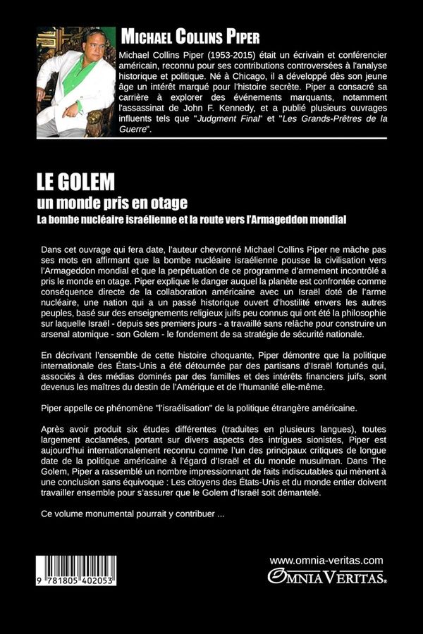 Quatrième de couverture de « LE GOLEM - UN MONDE PRIS EN OTAGE »