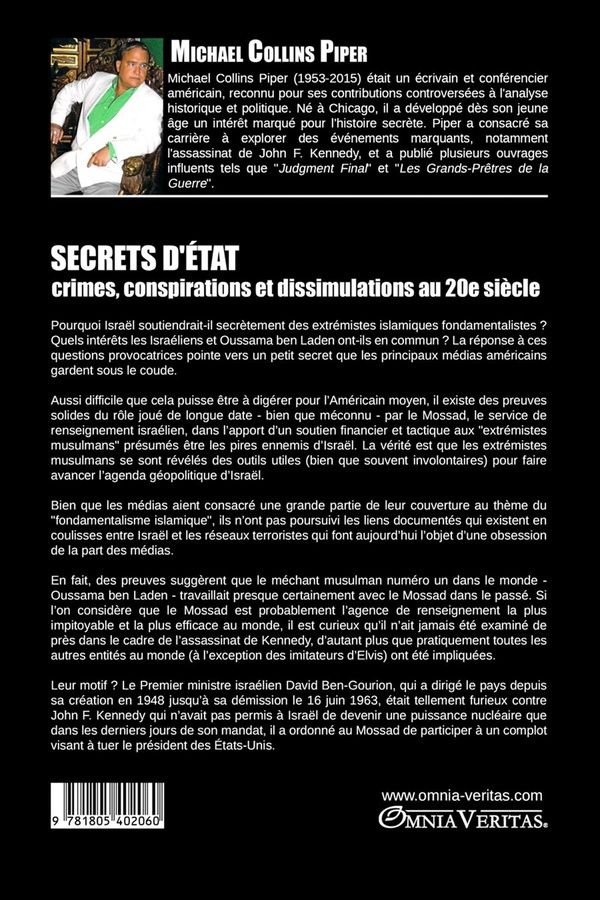 Quatrième de couverture de « SECRETS D'ETAT CRIMES, CONSPIRATIONS ET DISSIMULATIONS AU 20E SIECLE »