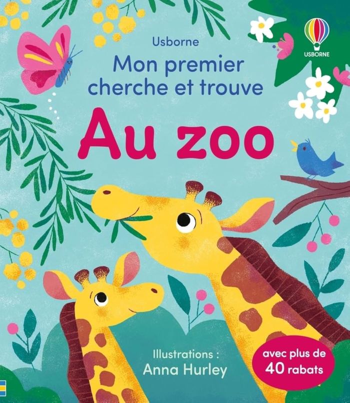 Couverture du livre « Au zoo : avec plus de 40 rabats » de Anna Hurley, librairie Les Contes Infusés à Corte