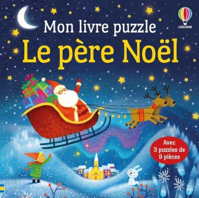 Couverture du livre « Le père Noël : avec 3 puzzles de 9 pièces » de Collectif, librairie Les Contes Infusés à Corte