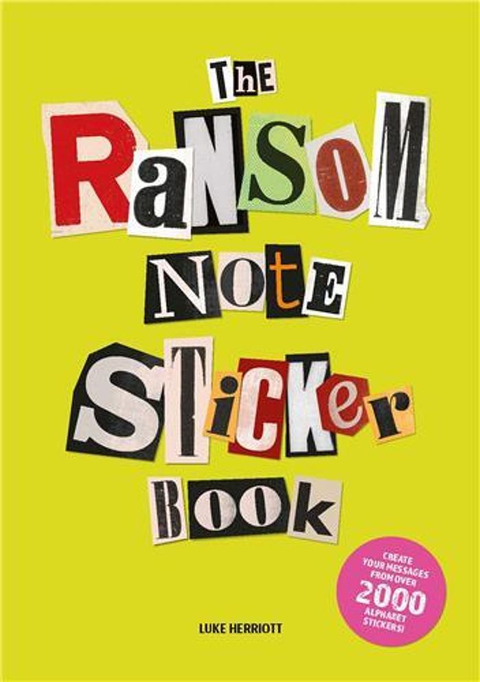 Couverture du livre « THE RANSOM NOTE STICKER BOOK - ILLUSTRATIONS, COULEUR » de Luke Herriott, librairie Les Contes Infusés à Corte