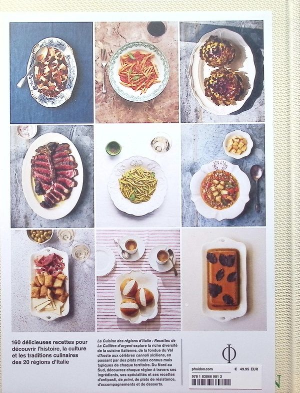 Quatrième de couverture de « La cuisine des régions d'Italie : recettes de La cuillère d'argent »