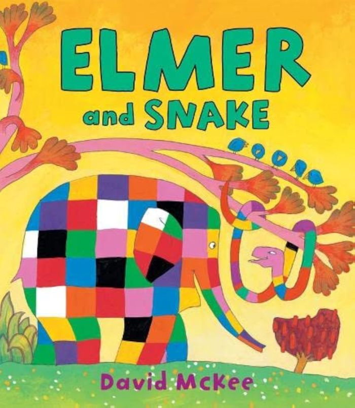 Couverture du livre « ELMER AND SNAKE » de Mckee, David, librairie Les Contes Infusés à Corte