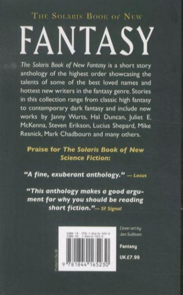Quatrième de couverture de « THE SOLARIS BOOK OF NEW FANTASY »