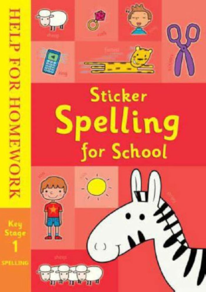Couverture du livre « HELP FOR HOMEWORK: STICKER SPELLING FOR SCHOOL » de Susan Barraclough, librairie Les Contes Infusés à Corte