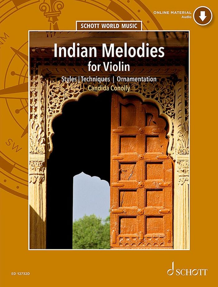Couverture du livre « SCHOTT WORLD MUSIC - MELODIES INDIENNES - STYLES - TECHNIQUES - ORNAMENTATION. VIOLIN. », librairie Les Contes Infusés à Corte