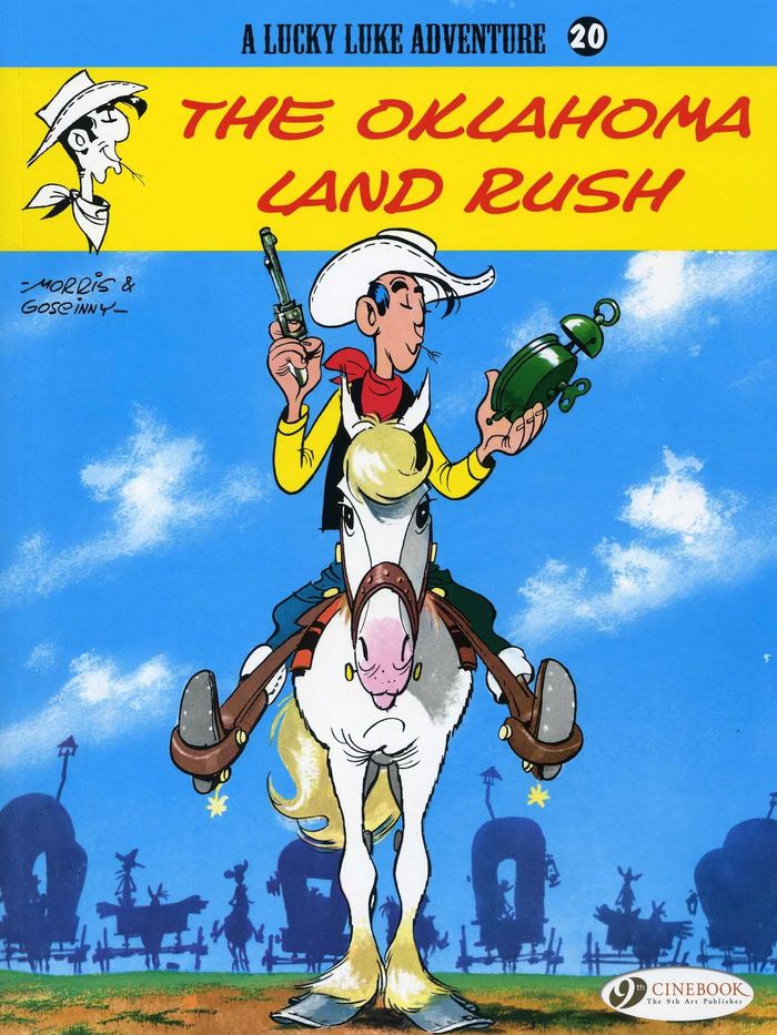 Couverture du livre « LUCKY LUKE - TOME 20 THE OKLAHOMA LAND RUSH » de Morris/goscinny, librairie Les Contes Infusés à Corte