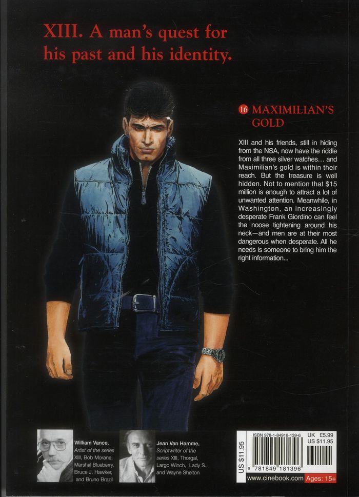 Quatrième de couverture de « XIII - TOME 16 MAXIMILLIAN'S GOLD »
