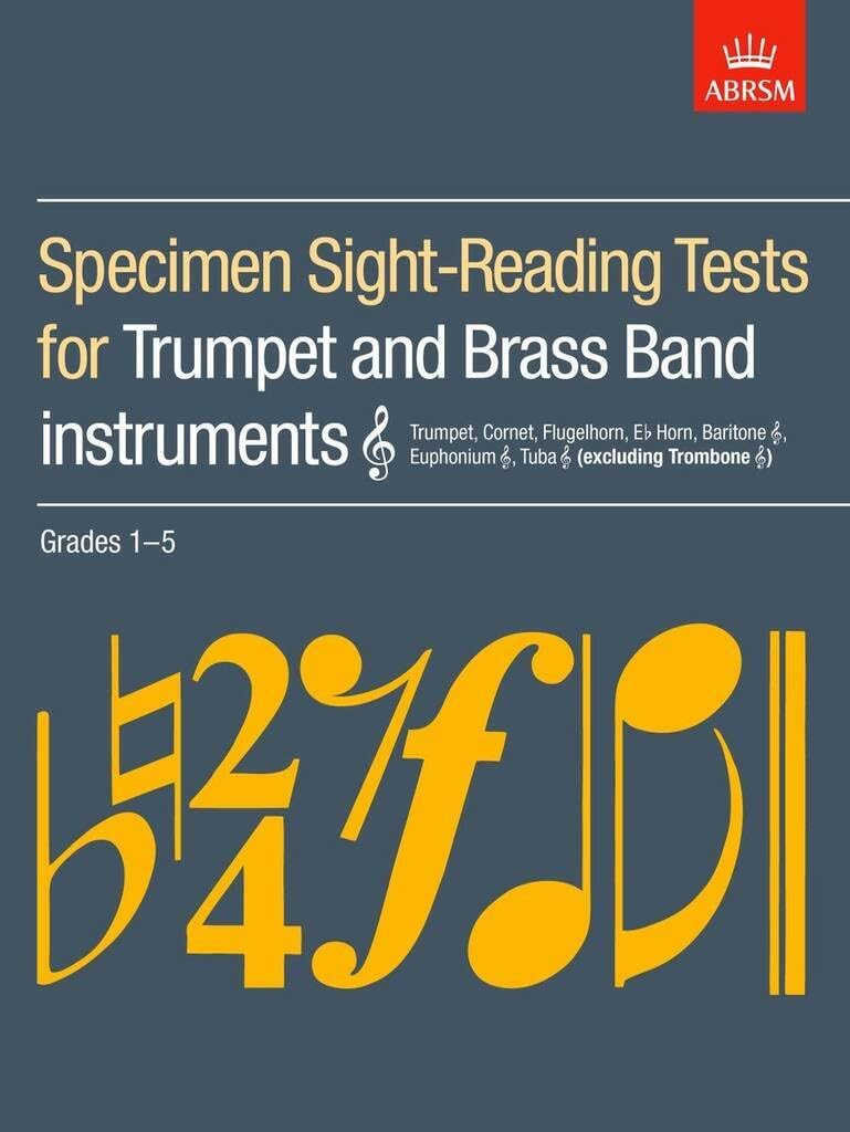 Couverture du livre « SPECIMEN SIGHT-READING TESTS FOR TRUMPET AND BRASS BAND INSTRUMENTS GRADES 1-5 » de Auteurs Divers, librairie Les Contes Infusés à Corte