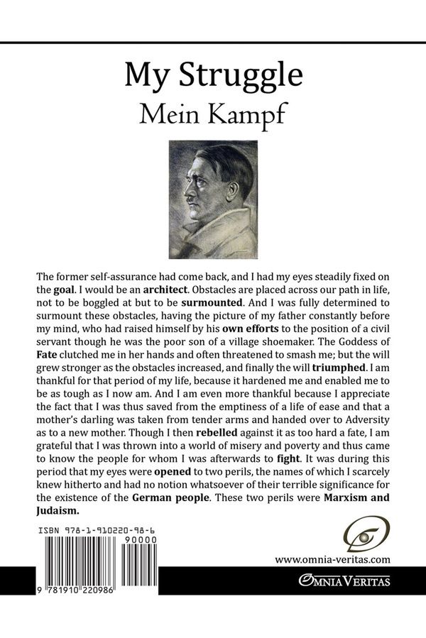Quatrième de couverture de « MY STRUGGLE - MEIN KAMPF »