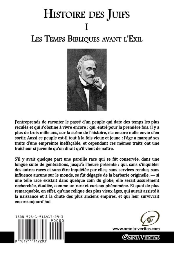 Quatrième de couverture de « HISTOIRE DES JUIFS I - LES TEMPS BIBLIQUES AVANT L'EXIL »