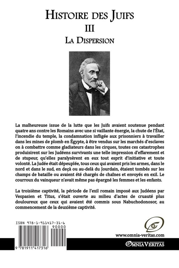 Quatrième de couverture de « HISTOIRE DES JUIFS - III - LA DISPERSION »