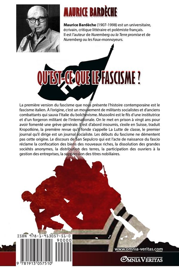 Quatrième de couverture de « QU'EST CE QUE LE FASCISME? »
