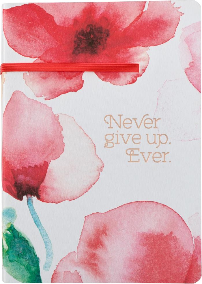 Couverture du livre « CORAL POPPIES JOURNAL NEVER GIVE UP EVER » de Collectif, librairie Les Contes Infusés à Corte