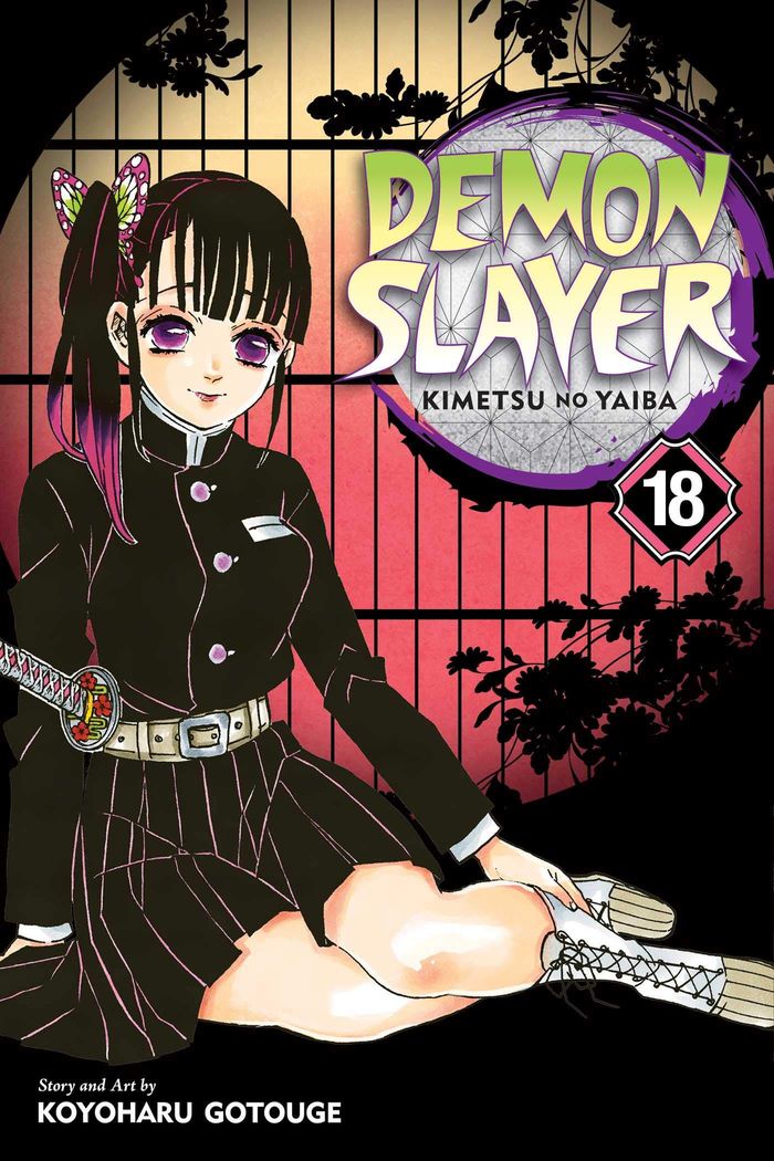 Couverture du livre « DEMON SLAYER: KIMETSU NO YAIBA, VOL. 18 - VOLUME 18 - ASSAULTED BY MEMORIES » de Koyoharu Gotouge, librairie Les Contes Infusés à Corte