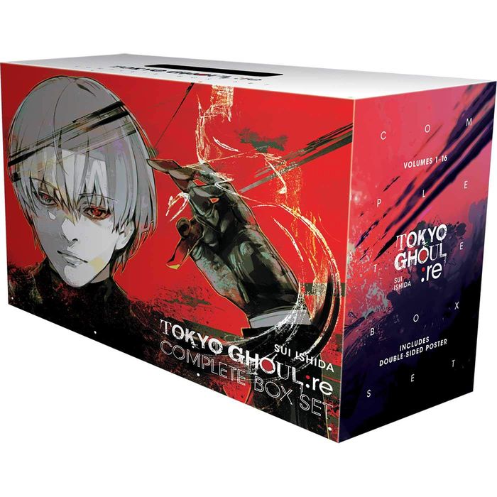 Couverture du livre « TOKYO GHOUL: RE COMPLETE BOX SET - INCLUDES VOLS. 1-16 WITH PREMIUM » de Sui Ishida, librairie Les Contes Infusés à Corte