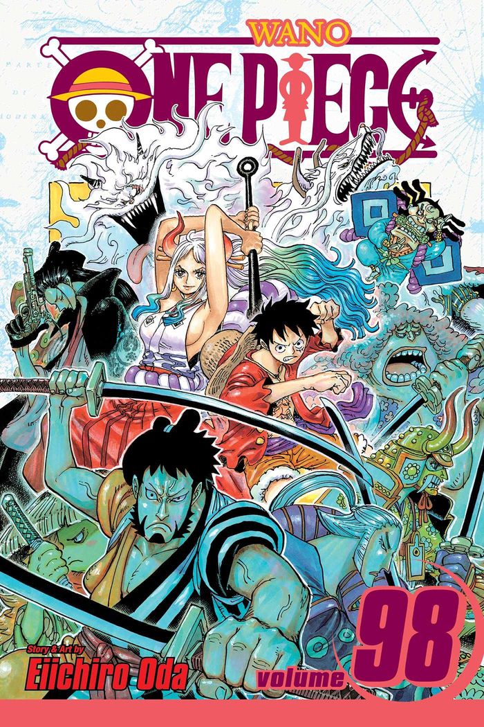 Couverture du livre « ONE PIECE, VOL. 98 - VOLUME 98 - VASSALS OF GLORY » de Eiichiro Oda, librairie Les Contes Infusés à Corte