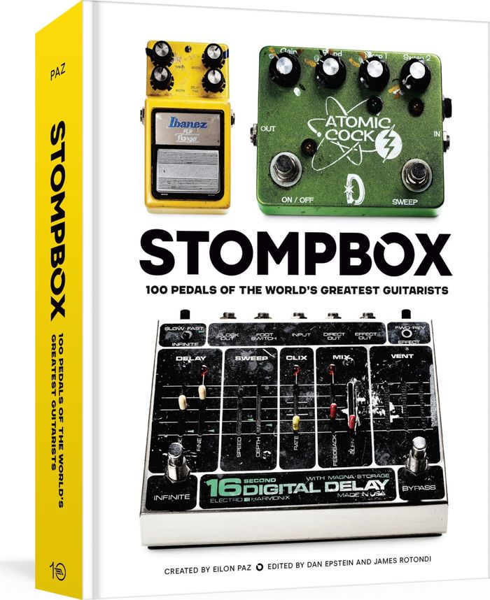 Couverture du livre « STOMPBOX - 100 PEDALS OF THE WORLD'S GREATEST GUITARISTS », librairie Les Contes Infusés à Corte
