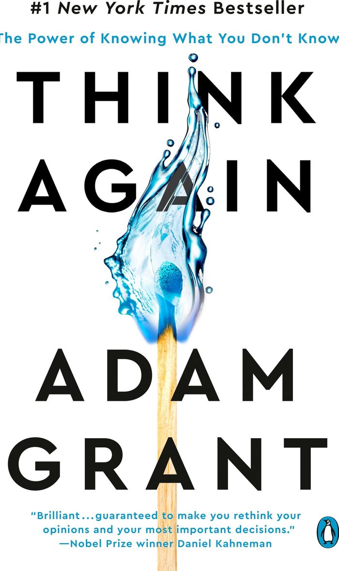 Couverture du livre « THINK AGAIN - THE POWER OF KNOWING WHAT YOU DON'T KNOW » de Adam Grant, librairie Les Contes Infusés à Corte